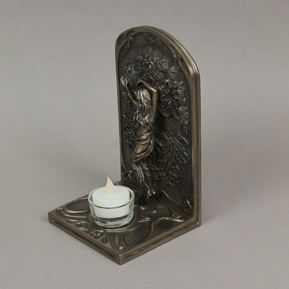 Earth Life Magic Bronze Resin Decorative Bookend Pagan Tealight Candle Holder - Picture 2 of 4